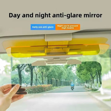 Car Sun Visor Anti-Glare Day and Night Driving Mirror, Dual-Function Glare Blocker for Clear Vision