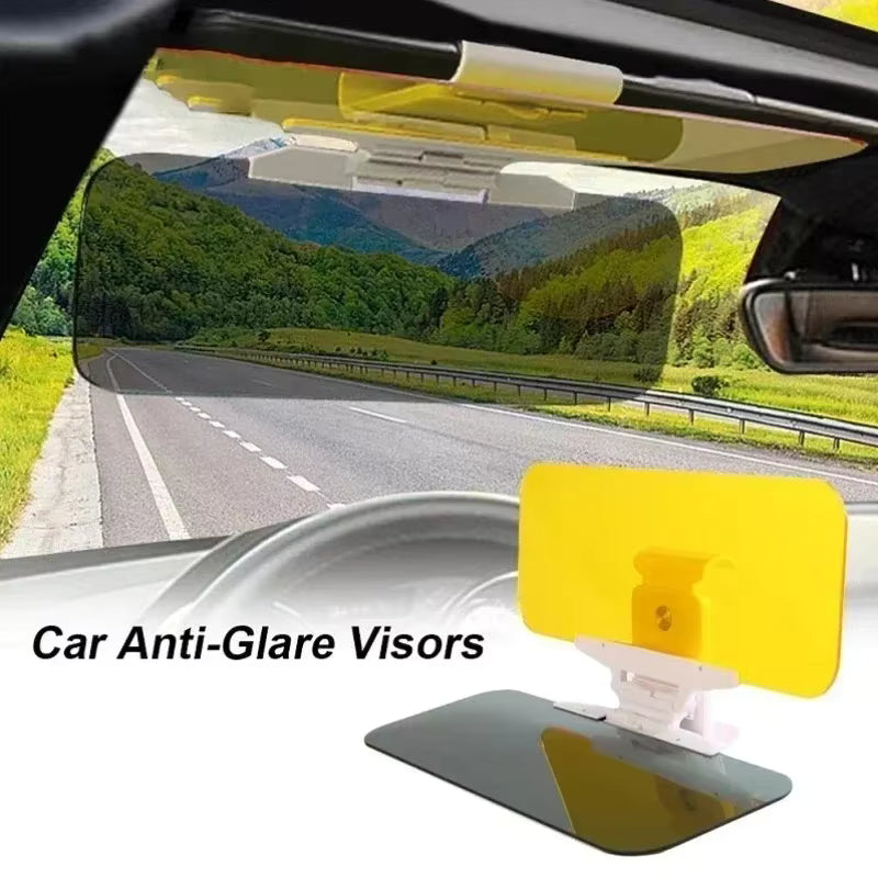 Car Sun Visor Anti-Glare Day and Night Driving Mirror, Dual-Function Glare Blocker for Clear Vision